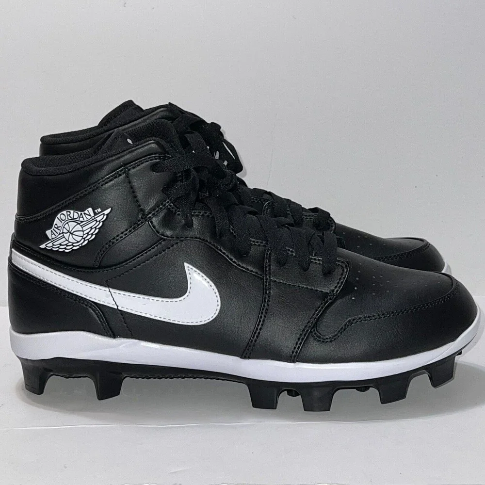 Air Jordan 1 Retro MCS Baseball Cleats Black Molded MEN'S 10 AV5354-001 NEW - Picture 1 of 15